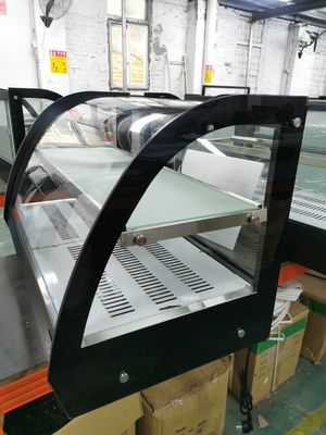 Comércio Cozinha vidro curvo Counter Top Food aquecedor Display Vitrine em 220V Voltagem