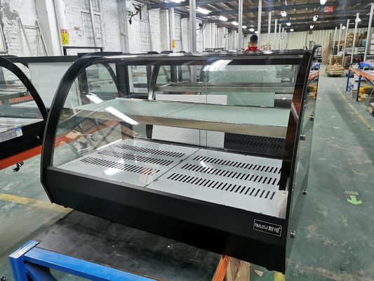 Comércio Cozinha vidro curvo Counter Top Food aquecedor Display Vitrine em 220V Voltagem