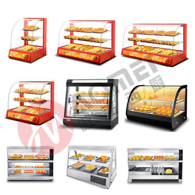 Fast Food Alimentos Elétricos aquecedor de exibição Pastelaria Vitrine com 220V 250W Voltagem Personalizar