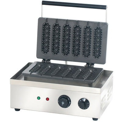 Máquinas de lanches de aço inoxidável para waffle de milho 220V estilo comercial de seis partes