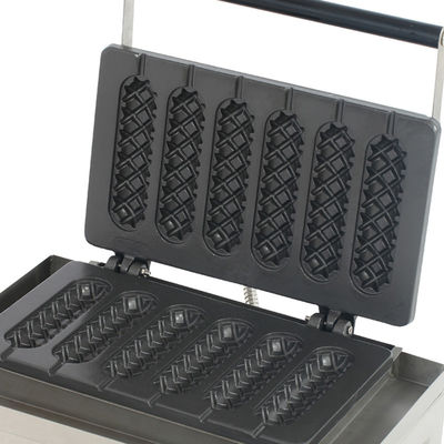 Máquinas de lanches de aço inoxidável para waffle de milho 220V estilo comercial de seis partes