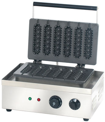 Máquinas de lanches de aço inoxidável para waffle de milho 220V estilo comercial de seis partes