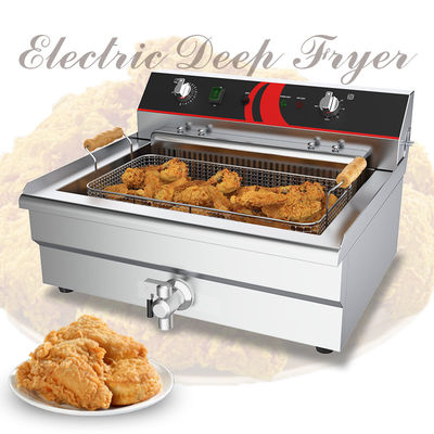Controle de tempo Fritadora elétrica Fonte de energia Máquina de batatas fritas elétricas de aço inoxidável