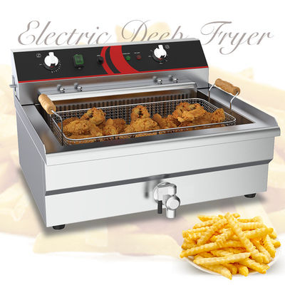 Controle de tempo Fritadora elétrica Fonte de energia Máquina de batatas fritas elétricas de aço inoxidável