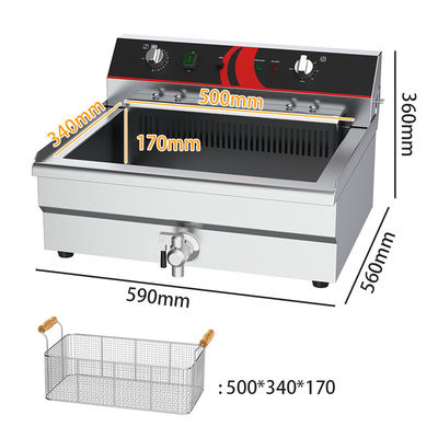 Controle de tempo Fritadora elétrica Fonte de energia Máquina de batatas fritas elétricas de aço inoxidável