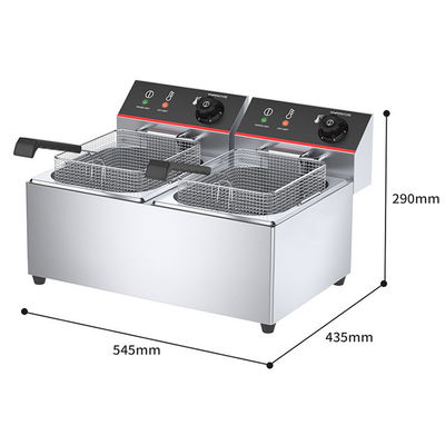 8L Dual Tanks Countertop Deep Fryer Para Fritagem Elétrica de Batata