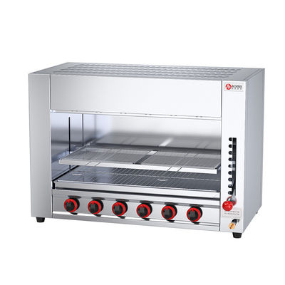 Projeto de equipamentos de cozinha Broiler de carne a gás Infravermelho Salamandra Grill com 6 queimadores