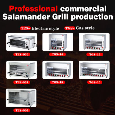 Projeto de equipamentos de cozinha Broiler de carne a gás Infravermelho Salamandra Grill com 6 queimadores