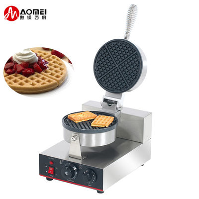 Fabricante de panquecas de waffle belga comercial de cabeça única automática rotativa com 1200W de potência