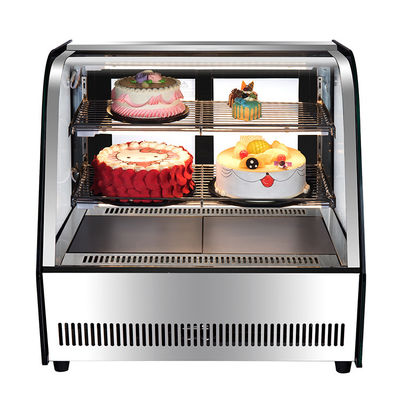 Vitrine de refrigeração de bolo de aço inoxidável com tela de vidro e faixa de temperatura de 2-8