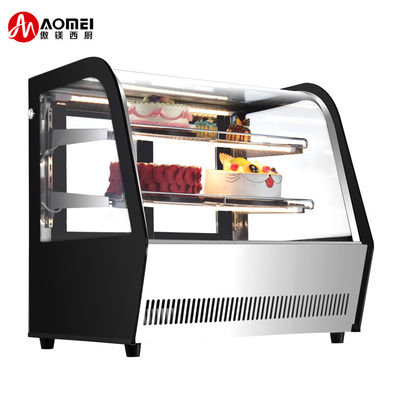 Vitrine de refrigeração de bolo de aço inoxidável com tela de vidro e faixa de temperatura de 2-8