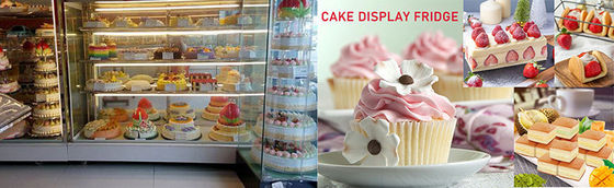 Pasteleria Display Cake Refrigerado Bares de alimentos frios Cabine de balcão com display cooler