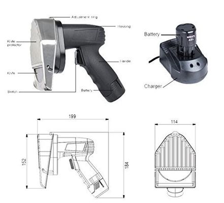 Engenharia Materiais de corpo de plástico sem fio Elétrico Shawarma faca Kebab cortador