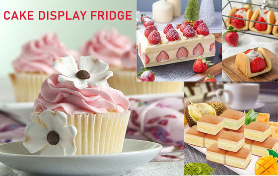 Pasteleria Display Cake Refrigerado Bares de alimentos frios Cabine de balcão com display cooler