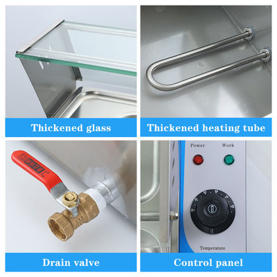 270*330*100mm Pan Tamanho 220V Cobre de vidro Bain Marie com 3/4/5/6 Placas Profissional