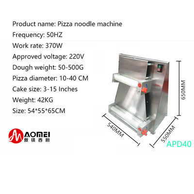 20 PCS/MIN Máquina de prensagem de massa de pizza de aço inoxidável APD40 elétrica para laminagem de massa