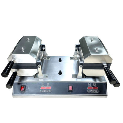 Máquina de sorvete dupla de Waffle Maker com boca aberta em forma de peixe e temporizador 0-10 minutos