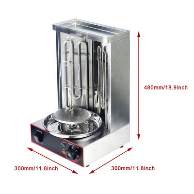 2 Queimadores Rotisserie Vertical Elétrico Broiler de Frango para Produção Automática de Carne