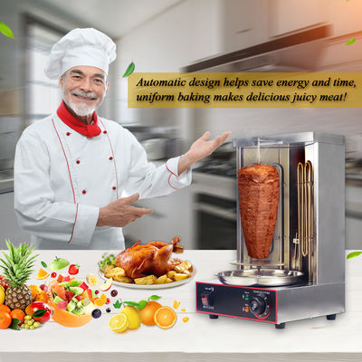 2 Queimadores Rotisserie Vertical Elétrico Broiler de Frango para Produção Automática de Carne