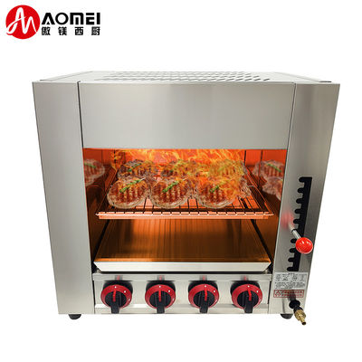 Máquina de grelha de gás de salamandra comercial de aço inoxidável 610*470*610mm 21,85KG