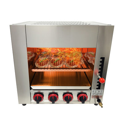 Grelha comercial de salamandra a gás para pão de padaria em forno de aço inoxidável de alta capacidade