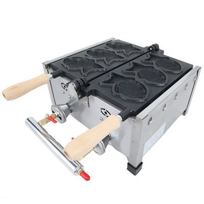 Máquina de fazer Taiyaki 6 PCS Peixe Taiyaki Tipo de gás líquido Peixe Waffle Maker 470x380x210mm
