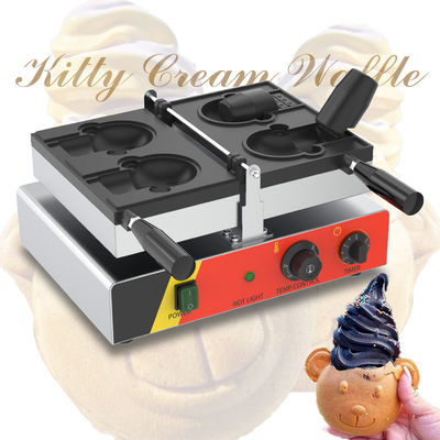 Máquina de Waffle Elétrica de 400*300*200mm para Sancks Mouth Open Bear Shape Taiyaki Ice Cream