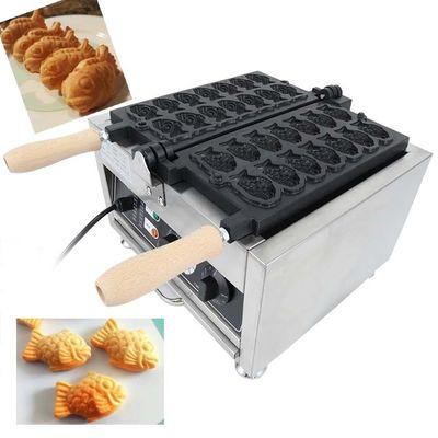 14PCS Japonês em forma de peixe Taiyaki Maker Elétrico Mini Waffle Cone Baker para 220V
