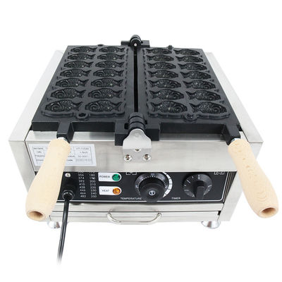 14PCS Japonês em forma de peixe Taiyaki Maker Elétrico Mini Waffle Cone Baker para 220V