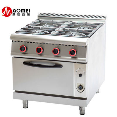 Cozinha comercial tradicional de molde privado de 4 queimadores de gás com forno de gas