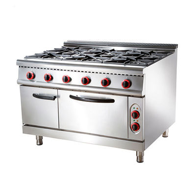 Cozinha comercial tradicional de molde privado de 4 queimadores de gás com forno de gas