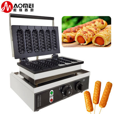 6 em 1 Commercial Electric Stick Waflera Baker utensílios de cozinha Snack Hot Dog Waffle Machine 7.5 kg