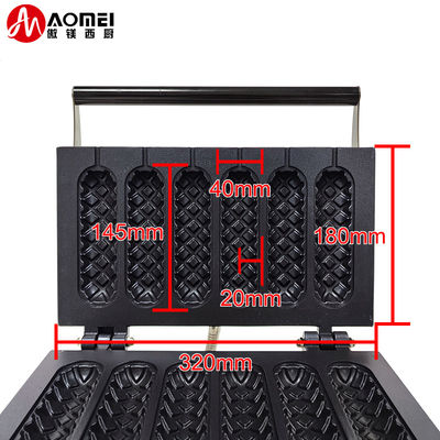6 em 1 Commercial Electric Stick Waflera Baker utensílios de cozinha Snack Hot Dog Waffle Machine 7.5 kg
