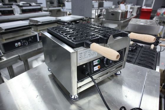 Conveniente fabricante comercial de waffle Taiyaki com painel digital e controle de temperatura