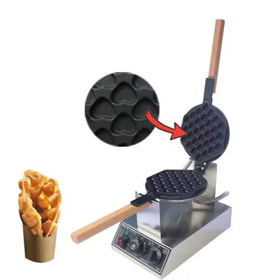 Máquina de fazer waffles em forma de cone em forma de coração para máquina de lanches