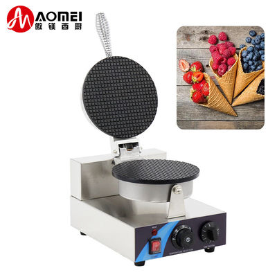 Forma redonda varejo belga eléctrico Waffle Cone Maker máquina de panificação de aço inoxidável