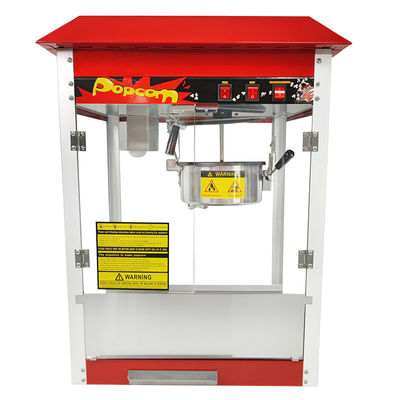 Máquina de produção de pipoca elétrica para lanches de caramelo vermelho