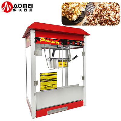 Máquina de produção de pipoca elétrica para lanches de caramelo vermelho