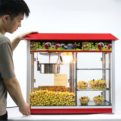Máquina Elétrica de Fazer Pipoca 860*420*740mm Grande Capacidade Comercial Com Aquecedor de Alimentos