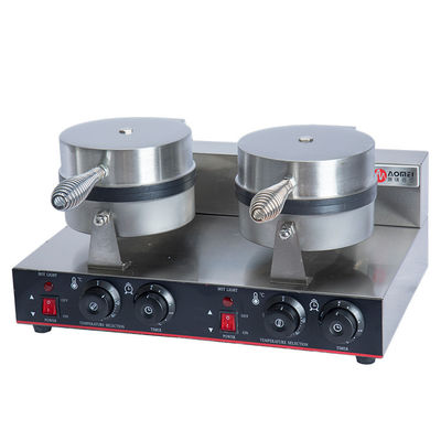 Commercial 2 Placas Elétrico Não-aderente Waffle Maker com anti-escaldar Manopla e 220V