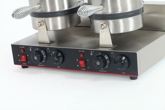 Commercial 2 Placas Elétrico Não-aderente Waffle Maker com anti-escaldar Manopla e 220V