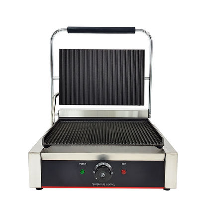 Grelha elétrica de contacto de 220v com placas de ranhuras completas e colector de óleo desmontável
