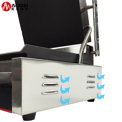 Máquina de Prensa de Panini Elétrica de Aço Inoxidável PTFE Não Adesivo para Casa Restaurante Hotel