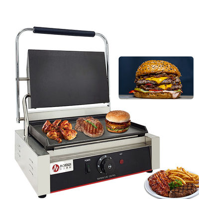 Função sem fumo Grill de contacto Panini elétrico de aço inoxidável para comercial