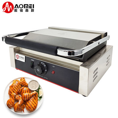Função sem fumo Grill de contacto Panini elétrico de aço inoxidável para comercial
