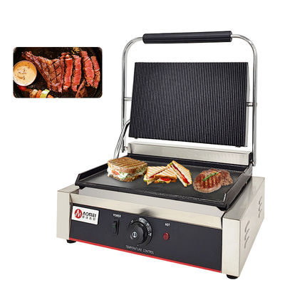 Grelhas antiaderentes Panini grelhadoras de sanduíches eléctricas máquina de aço inoxidável 220v