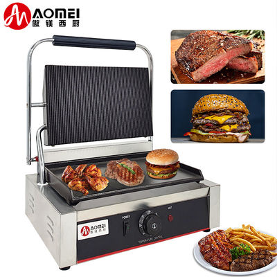 Grelhas antiaderentes Panini grelhadoras de sanduíches eléctricas máquina de aço inoxidável 220v