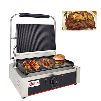 Cozinha Panini Sandwich Maker Elétrico com Grill BBQ de ferro fundido e pratos