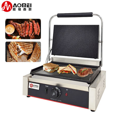 Cozinha Panini Sandwich Maker Elétrico com Grill BBQ de ferro fundido e pratos