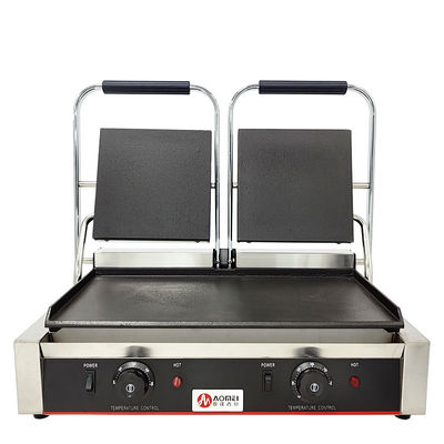 Grelha de contacto Panini de ferro fundido elétrico não-aderente com potência de 3600W